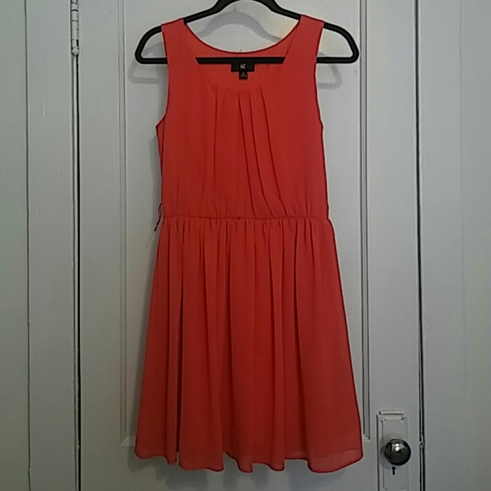 Coral Fit and Flare Dress - Size M
